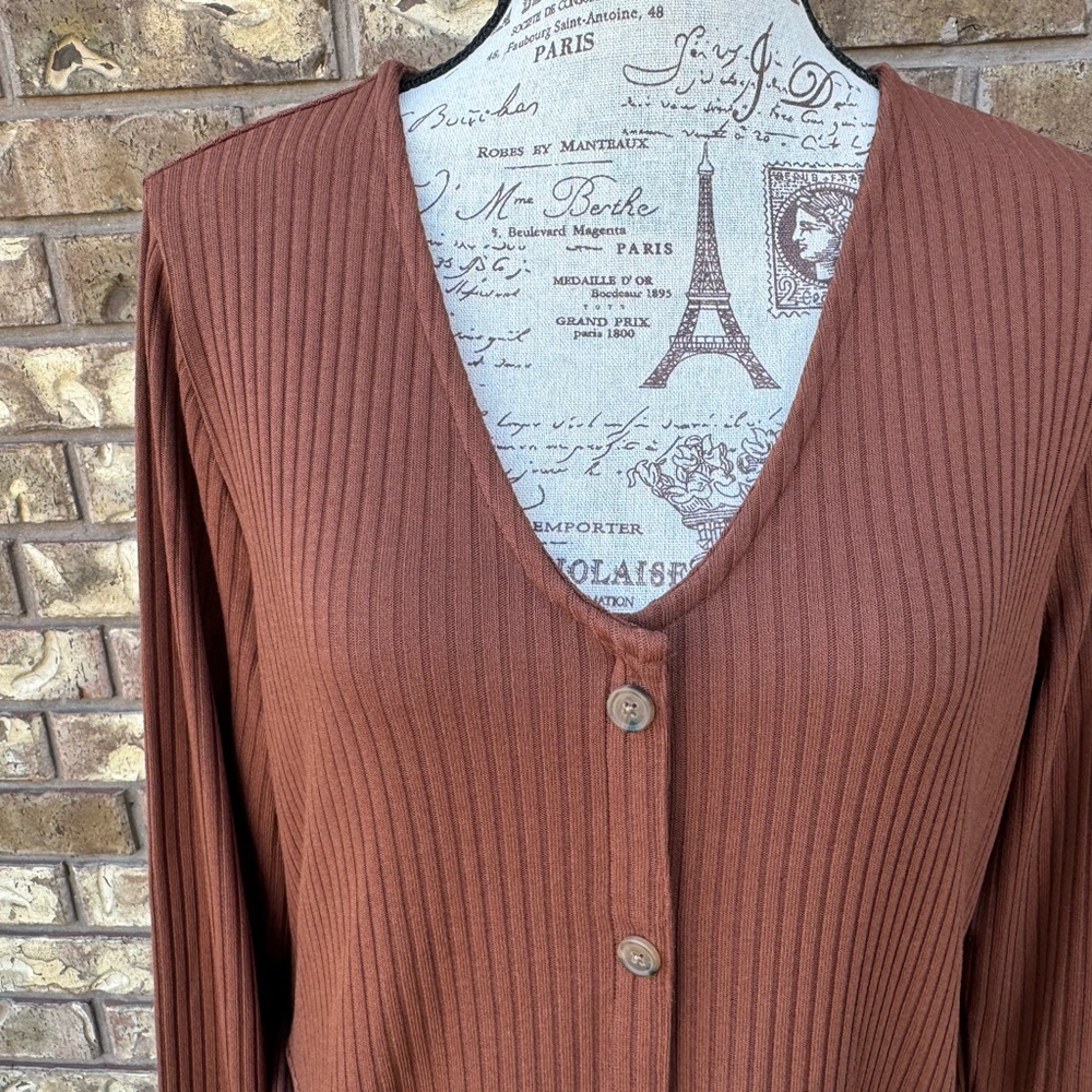 L/S Ripped Button Down Tie Dress